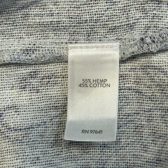 J.Jill Pure Jill Hemp & Cotton‎ Blue Paisley 3/4 Sleeve top blouse Size XL Boho - Picture 4 of 4